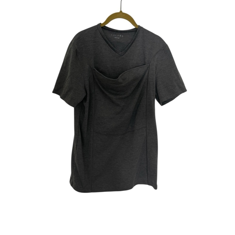 Lalabu Men's Gray V-Neck Shirt Medium Baby